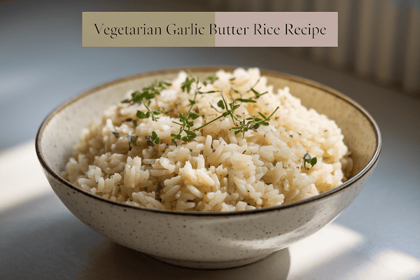 Healthy vegetarian garlic butter rice dish for flavorful meals.