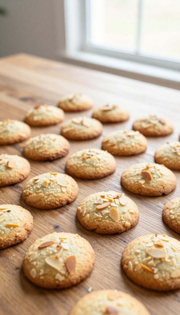 Almond flour cookies on a wooden table