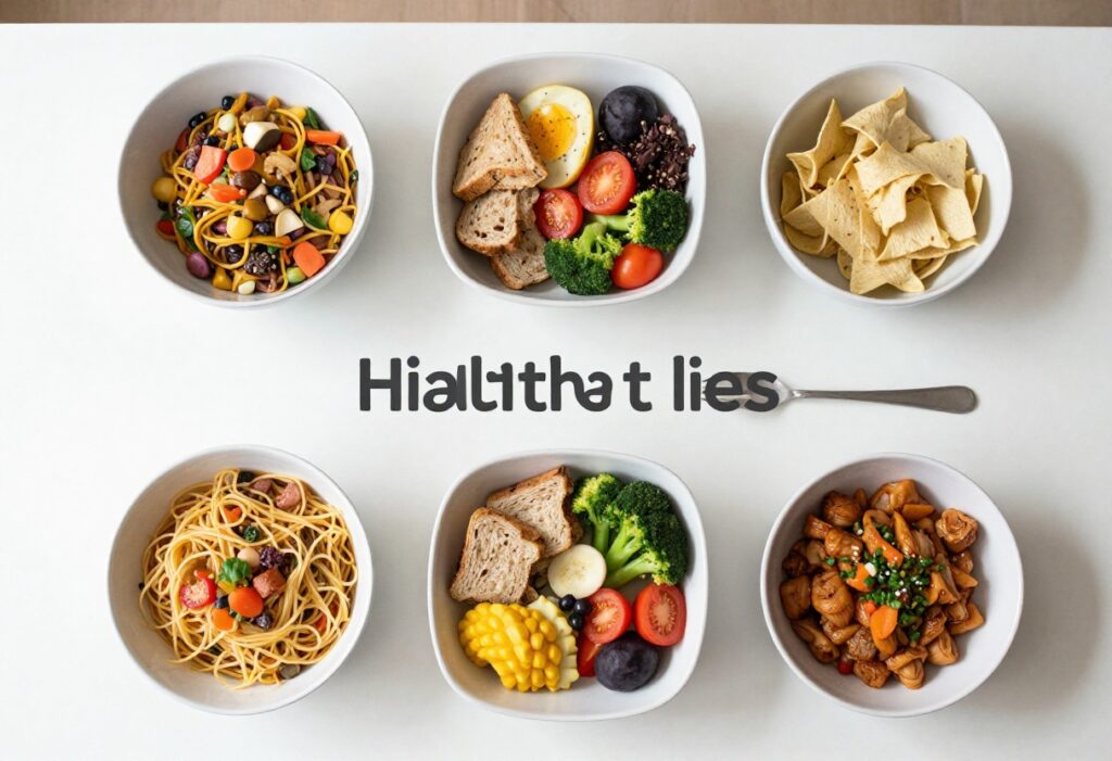 Meal planning notebook and soft food plate on a table