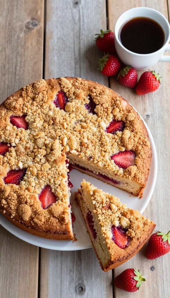 Classic Strawberry Crumb Coffee Cake