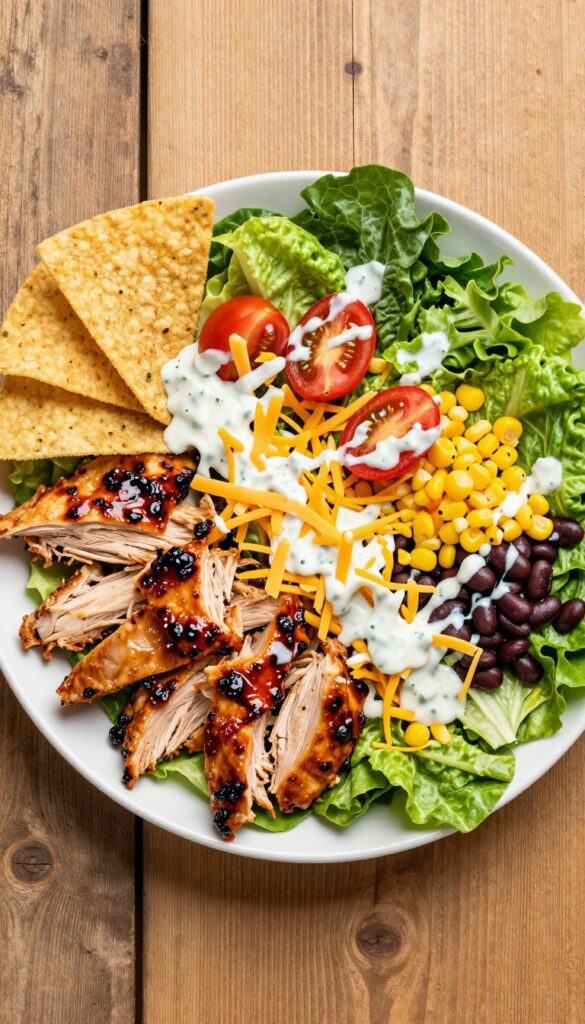 Classic BBQ Chicken Salad with Ranch and Tortilla Strips