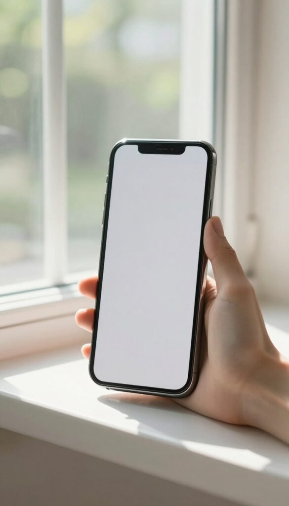 Person taking a screen break by a window, looking at nature