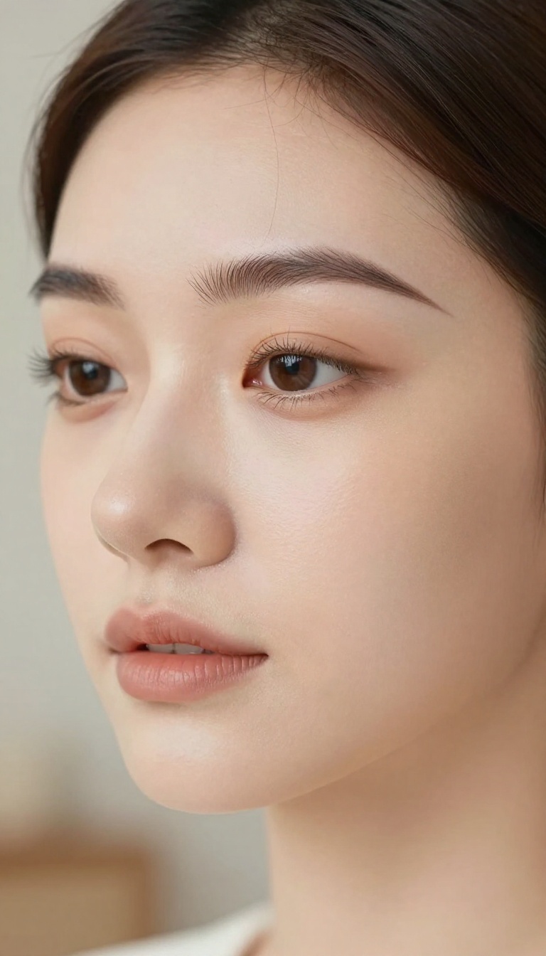 Close-up of a woman with perfectly groomed eyebrows in natural light, representing easy brow maintenance for a polished look.