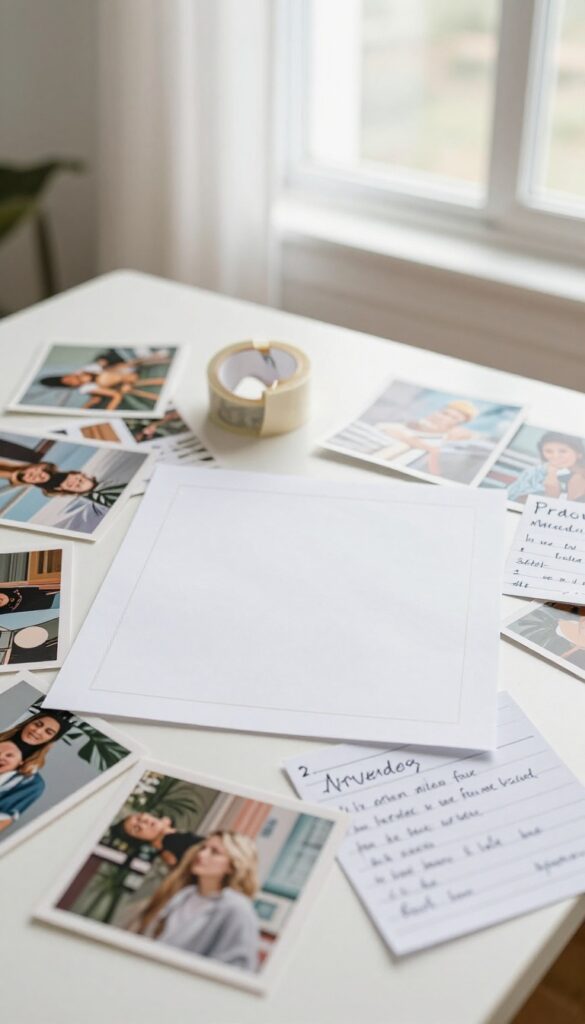 Vision board with a blank space in the center, symbolizing room for unexpected opportunities
