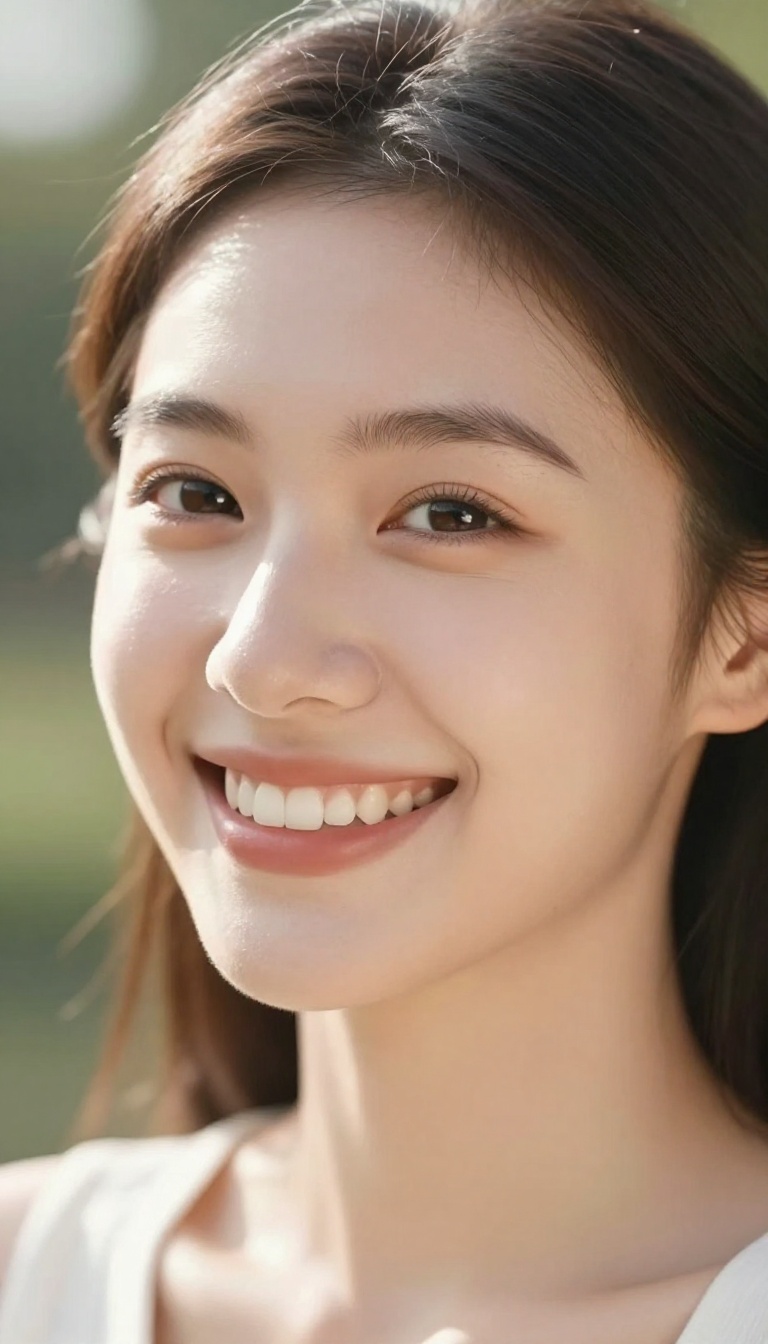 Woman smiling genuinely in natural light, representing the glow-up tip of smiling more.