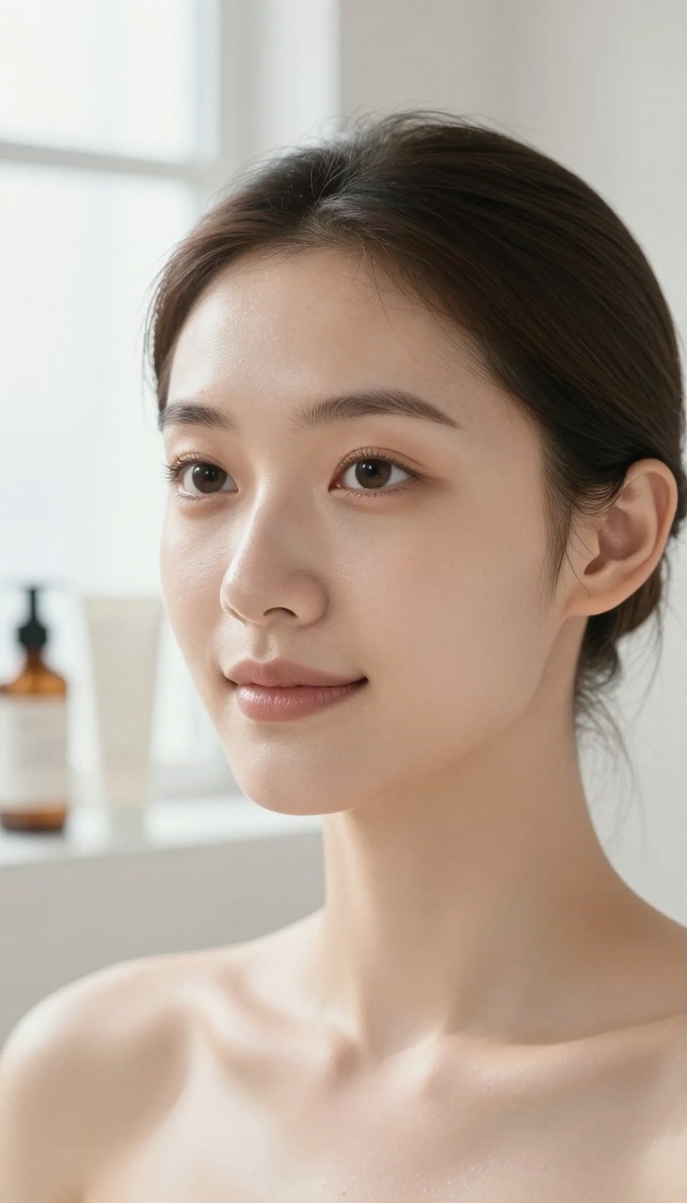 Woman applying a hydrating sheet mask for a skincare routine glow up